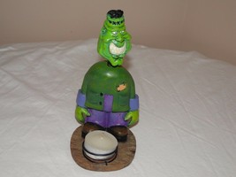 Halloween Pair of Frankenstein Tealight Candle Holder &amp; Troll w/Casket Spring - £12.44 GBP