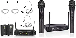 Pyle 2 Channel Wireless Microphone System - Portable UHF Digital Audio M... - £246.80 GBP