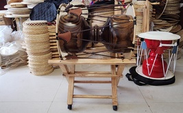 North Korean Longdrum Korean drum 9-layer raw lacquer and lacquer percus... - $429.00