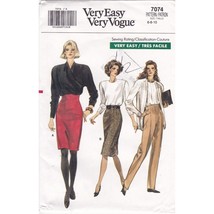 Vintage Sewing PATTERN Very Easy Very Vogue 7074, Misses 1987 Skirt and Pants - £9.31 GBP