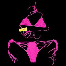 New! 2-piece Strappy Hot Pink Bikini Swimsuit Set  - $20.00