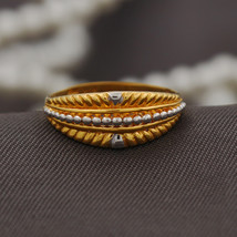 22 Karat Print True Gold Interlocking Rings Size US 8  Niece Handmade Jewelry - £402.01 GBP