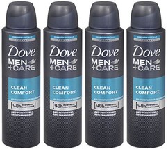 Dove Men + Care Clean Comfort Spray Deodorant &amp; Antiperspirant 150ml / 3.8 Ounce - £34.36 GBP