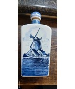 Delft Blue Holland Windmill Decanter Jug Ceramic Liquor Bottle  - $24.30