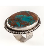 Egyptian Turquoise Oval Sterling Silver Ring Size 9.75 - €278,47 EUR