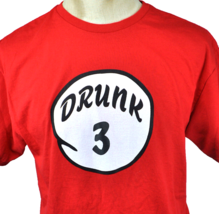 Drunk 3 Thing Number T-shirt size Large Mens Red Seuss Cat In The Hat Parody #3 - £17.55 GBP