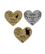 Cat Memorial Engraved Heart Shape Plate Pet Loss - Gold or Silver - 2 Sizes - £15.18 GBP