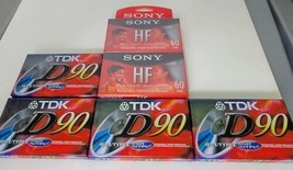 Lot Of 6 Blank Cassettes 2 Sony HF 60 4 TDK 90 High Fidelity New Sealed  - £19.57 GBP