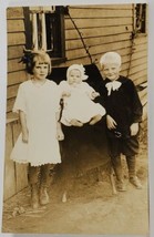 RPPC Children Sweet Girl Darling Baby and Boy With White Blonde Hair Postcard R3 - £11.71 GBP