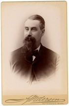 Circa 1890&#39;S Cabinet Card Stoic Looking Man Long Goatee Anderson Haverhill, Ma - £9.59 GBP