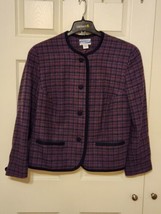 PENDLETON Vintage 100% virgin wool jacket button up purple blue Size 18 - $29.69