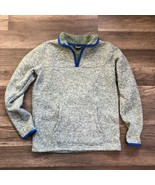 Lands End Fleece Pullover Jacket Girls L 14-16 Womens XS Heather Green 1... - $13.67 CAD
