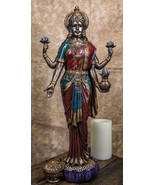 Large Hindu Goddess Of Prosperity And Wisdom Lakshmi Shri Thirumagal Sta... - $74.99