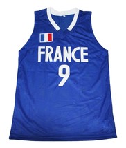 Tony Parker #9 Team France New Men Basketball Jersey Blue Any Size image 4