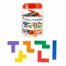 72 Pc Rainbow Pentominoes Stem Learning Colorful Square Geometric Shape Builder - £27.17 GBP