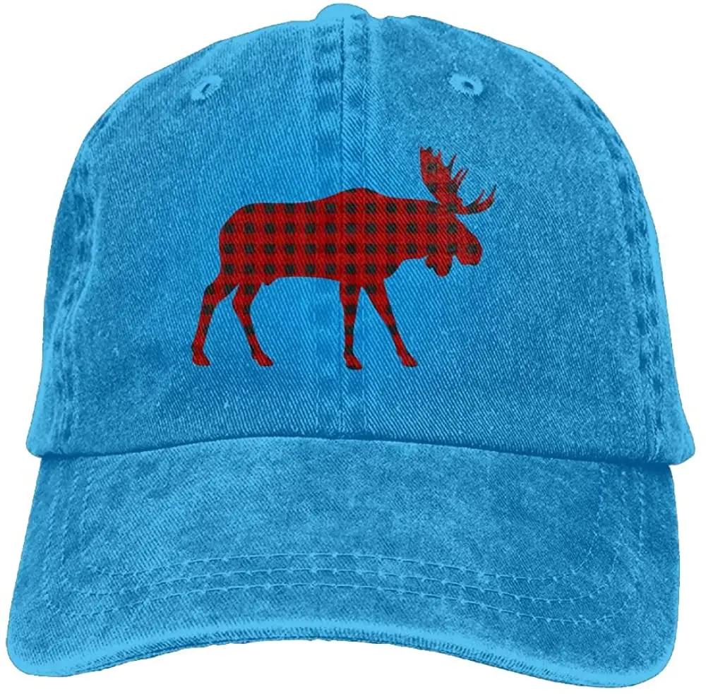 Buffalo Plaid Moose Lumberjack Unisex Adult Baseball Hat Sports Outdoor Cowboy - £13.35 GBP