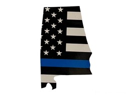 ALABAMA Thin Blue Line USA Flag Reflective Decal Sticker Police - £4.68 GBP