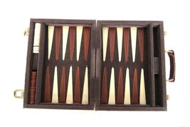 Vintage travel backgammon set courderoy cover magnetic pieces - $24.99