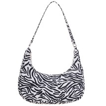 Nylon Zipper Half Moon Women Bags Simple Cow Butterfly Zebra Pattern Print Cresc - £13.48 GBP