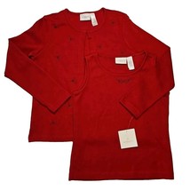 Liz Claiborne Christmas Sweater Set Womens S/M Embroidered Holly Red Cot... - $30.70