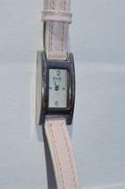 C &amp; C SWISS  women&#39;s quartz watch Pink leather Band, Chrome Bezel, New b... - $9.46