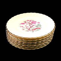 Syracuse China Spring Set of 7 Bread &amp; Butter Plates Cherry Blossoms JRB - $452.37 MXN
