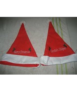 Vintage Merry Christmas Santa&#39;s helper plush stocking cap hats unused - €17,19 EUR