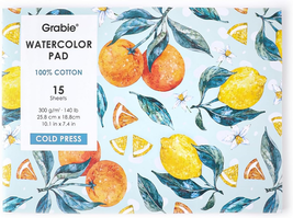 Watercolor Paper Pad, 100% Cotton, 15 Sheets, B5 (10.1 X 7.4), 140Lb (30... - $11.46