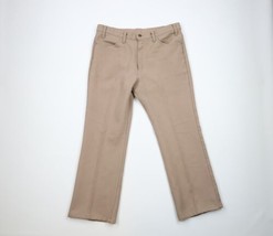 Vtg 90s Levis Mens 36x30 Distressed Knit Flared Wide Leg Chino Pants Beige USA - £63.12 GBP