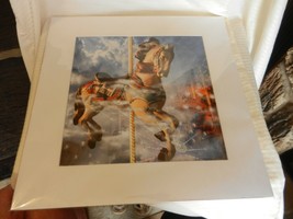 Carousel Horse Matted Print &quot; Fanciful Dreams Multi Colored RTF Brand New - £79.75 GBP