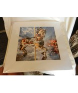 Carousel Horse Matted Print &quot; Fanciful Dreams Multi Colored RTF Brand New - £79.83 GBP