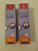 Lot of 2 Optix 55 Fog Gone Eye-glasses Eyewear Anti Fog Spray Bottles 2 ... - $15.93