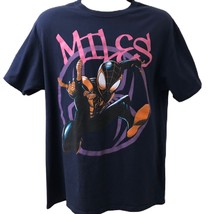 Marvel Miles Spiderman Men&#39;s Unisex Blue Graphic T-shirt Tee Large Super Hero - £10.15 GBP