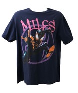 Marvel Miles Spiderman Men&#39;s Unisex Blue Graphic T-shirt Tee Large Super... - £10.16 GBP