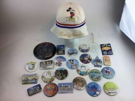 Lot of Vintage Disneyland Buttons Ornaments and Souvenirs Mickey Hat - £28.79 GBP