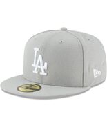 New Era 59Fifty Men Women Cap MLB Los Angeles Dodgers Basic Gray Fitted Hat - $49.29 CAD