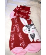 SOME BUNNY LOVES YOU  low cut socks  Size 5-9 NEW - $13.29