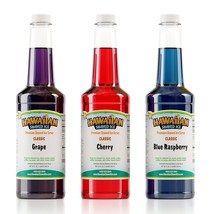 Syrup Quart 3-pack, Cherry, Grape, &amp; Blue Raspberry, for Slushies, Italian Soda, - £45.56 GBP