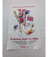 Disney Piglets Big Movie Flyer Advertisement Sheet 8 1/2&quot; X 5 1/2&quot; - $296.56 MXN