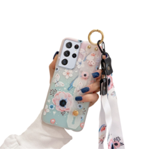 Anymob Samsung Buttery And Cherry Blossom Soft Silicone Case Flowers Neck Yard - £23.10 GBP