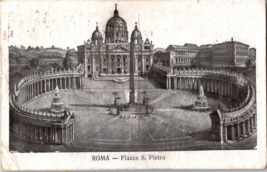 Vtg Postcard St. Peter&#39;s Square, Rome, Italy, Postmarked 1925 - £5.34 GBP