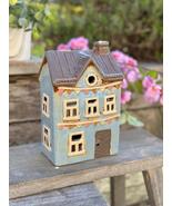 NEW! Blue Townhouse with Bunting Ceramic Tealight - $740.93 MXN
