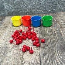Hi Ho Cherry-O Board Game Replacements Buckets And Red Cherries 1992 - £7.58 GBP
