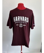 Harvard University T Shirt Short Sleeve Maroon Champion Size Large - $19.68