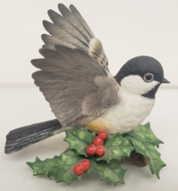 Lenox Chickadee Fine Porcelain Figurine Made Japan Holly &amp; Berries Chris... - £87.72 GBP