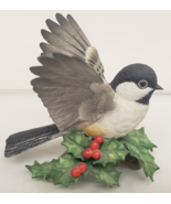 Lenox Chickadee Fine Porcelain Figurine Made Japan Holly &amp; Berries Chris... - $153.88 CAD