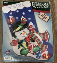 Design Works Felt Applique Christmas Stocking Kit 5231 SNOWMAN &amp; CARDINA... - $19.79
