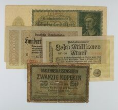 1916-1923 Germany 4-Notes Currency Set // Weimar Republic // German Empire - $49.50