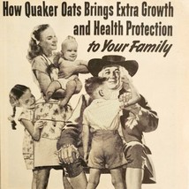 1947 Quaker Oats Health Protection Advertisement Hot Breakfast Cereal DW... - £15.44 GBP