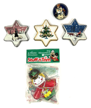 Vintage Christmas Candy Container Lot Tins Metal Litho Star Ball Ornament  - €19,71 EUR